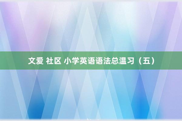 文爱 社区 小学英语语法总温习（五）