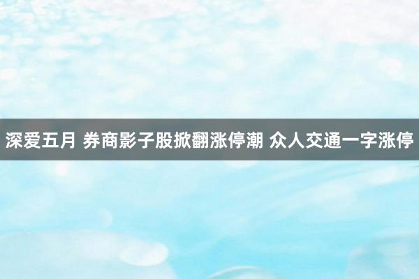 深爱五月 券商影子股掀翻涨停潮 众人交通一字涨停