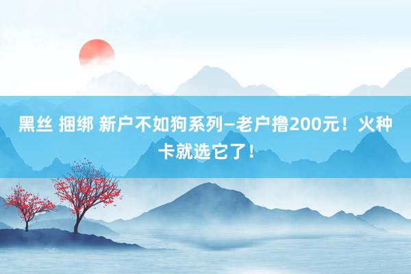 黑丝 捆绑 新户不如狗系列—老户撸200元！火种卡就选它了！