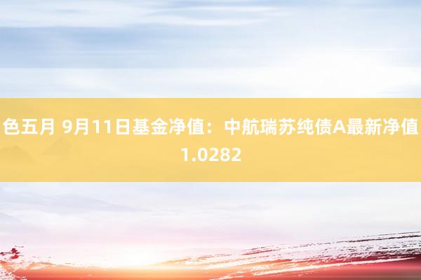 色五月 9月11日基金净值：中航瑞苏纯债A最新净值1.0282