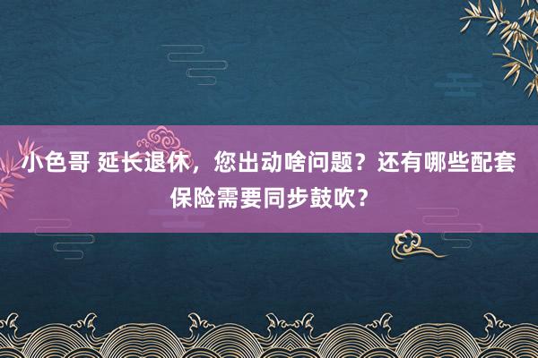 小色哥 延长退休，您出动啥问题？还有哪些配套保险需要同步鼓吹？