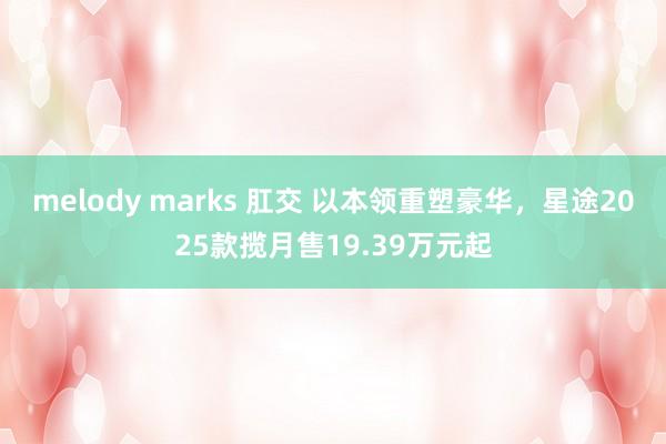 melody marks 肛交 以本领重塑豪华，星途2025款揽月售19.39万元起