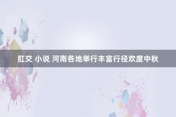 肛交 小说 河南各地举行丰富行径欢度中秋