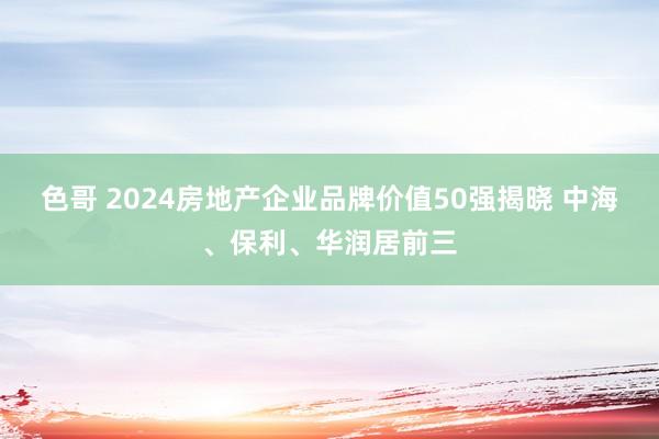 色哥 2024房地产企业品牌价值50强揭晓 中海、保利、华润居前三