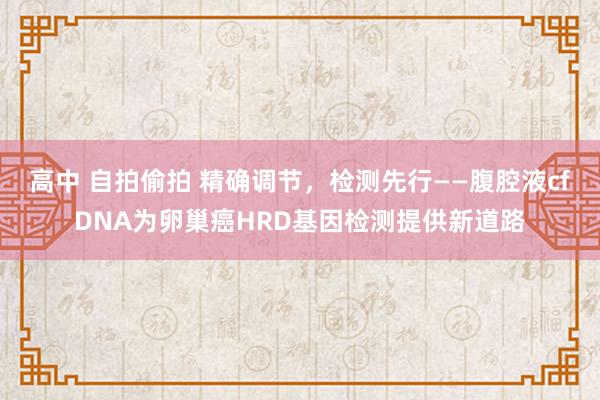 高中 自拍偷拍 精确调节，检测先行——腹腔液cfDNA为卵巢癌HRD基因检测提供新道路