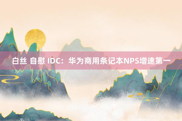 白丝 自慰 IDC：华为商用条记本NPS增速第一