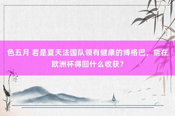 色五月 若是夏天法国队领有健康的博格巴，能在欧洲杯得回什么收获？