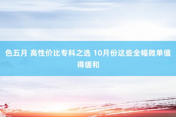 色五月 高性价比专科之选 10月份这些全幅微单值得缓和