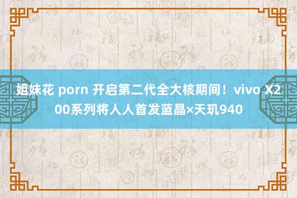 姐妹花 porn 开启第二代全大核期间！vivo X200系列将人人首发蓝晶×天玑940