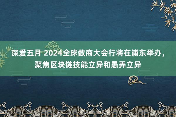 深爱五月 2024全球数商大会行将在浦东举办，聚焦区块链技能立异和愚弄立异