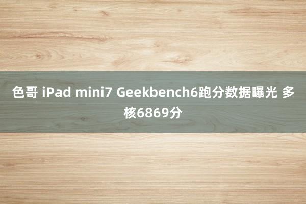 色哥 iPad mini7 Geekbench6跑分数据曝光 多核6869分