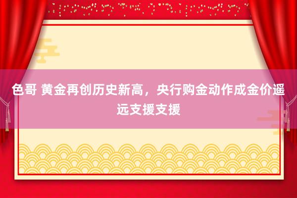 色哥 黄金再创历史新高，央行购金动作成金价遥远支援支援