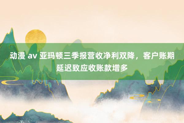 动漫 av 亚玛顿三季报营收净利双降，客户账期延迟致应收账款增多