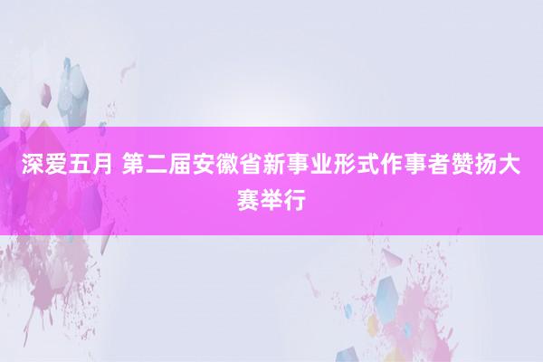 深爱五月 第二届安徽省新事业形式作事者赞扬大赛举行