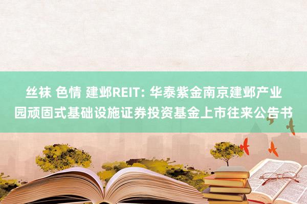 丝袜 色情 建邺REIT: 华泰紫金南京建邺产业园顽固式基础设施证券投资基金上市往来公告书