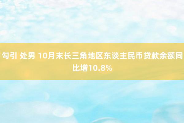 勾引 处男 10月末长三角地区东谈主民币贷款余额同比增10.8%