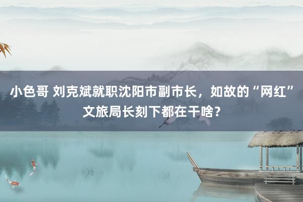 小色哥 刘克斌就职沈阳市副市长，如故的“网红”文旅局长刻下都在干啥？