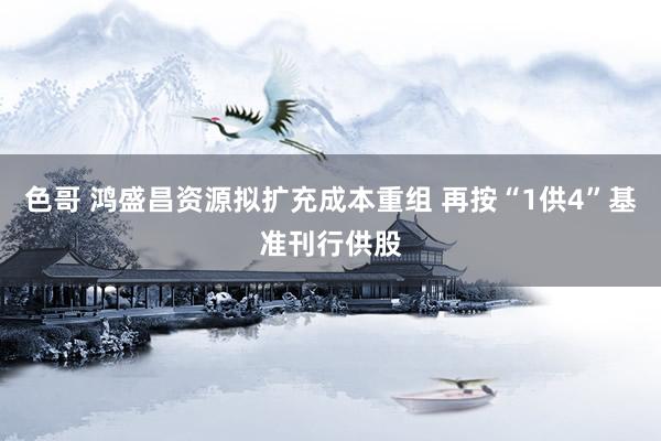 色哥 鸿盛昌资源拟扩充成本重组 再按“1供4”基准刊行供股