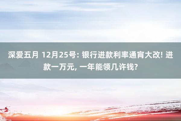 深爱五月 12月25号: 银行进款利率通宵大改! 进款一万元, 一年能领几许钱?