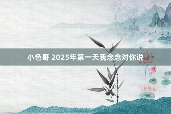 小色哥 2025年第一天我念念对你说